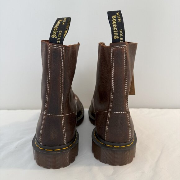 Dr. Martens 1460 Wax Commander Leather Lace Up Boot  Brown SZ 13 NEW - Picture 3 of 10